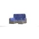 Tenleaf 6-Piece Gray Wicker Patio Conversation Set with Antique Blue Cushions, Adjustable Canopy and Backrest FCBF14-499