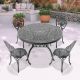 Willit Orchid Black 5-Piece of Cast Aluminum Outdoor Patio Dining Set with 48.03 in. Round Table and Armless Chairs SL-6023CZ4&1123