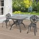Willit Orchid Black 3-Piece of Cast Aluminum Outdoor Patio Dining Set with 39.37 in. Square Table and Armless Chairs SL-6023CZ2&1177