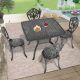 Willit Orchid Black 5-Piece of Cast Aluminum Outdoor Patio Dining Set with 39.37 in. Square Table and Armless Chairs SL-6023CZ4&1177