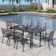 PHI VILLA 9-Piece Metal Outdoor Patio Dining Set with Stackable Chairs THD9-S93050C2