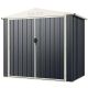 Costway 7 ft. W x 4 ft. D Metal Outdoor Storage Shed with Snap-On Structures for Efficient Assembly (24.3 sq. ft.) HCST01697