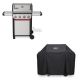 Weber Spirit S-425 4-Burner Liquid Propane Gas Grill in Stainless Steel with Sear Zone and Grill Cover 1501589