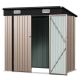 Sizzim 6 ft. W x 4 ft. D Single Pitched Roof Lean-To Storage Metal Shed with Double Lockable Door, Vents (24 sq. ft. ) MBP-IS411BR1