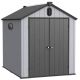 Oyezvary 6 ft. W x 8 ft. D Plastic Storage Resin Shed for Backyard Garden Big Spire Tool Storage with Double Door (48 sq. ft. ) 28CSA04-1004