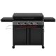 Royal Gourmet Premium 4-Burner Propane Grille in Gas Griddle in Black with Hood, Collapsible Side Shelves, 733 sq. in. Cooking Area GB4008D