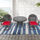 Willit Isabella 3-Piece Cast Aluminum Patio Outdoor Dining Set with Round Dining Table, 2 Swivel Chairs and 2 Red Cushions SL-6008SC2&1172