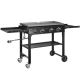 VIVOHOME Portable 4-Burner 60,000 BTU Flat Top Propane Gas Grill in Black with Foldable Legs VH1632