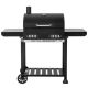 Royal Gourmet 24 in. Movable Charcoal Grill in Black, 2 Foldable Side Shelves, 2-Level Height-Adjustable Charcoal Pan CD1824EH