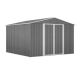 Unbranded 10 ft. W x 10 ft. D Gray Metal Storage Shed for Outdoor with Double Door, Lockable, for Garden, Backyard (100 Sq. Ft.) JX-WS00021