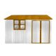 Unbranded Outdoor 10 ft. W x 8 ft. D Storage Garden Metal Shed with Apex Peak Yellow Roof,Window,Aluminum Frame(80 sq. ft.),White JY112222