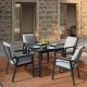 Patio Time Black 5-Piece Aluminum Outdoor Dining Set with Gray Cushion SAD009-01
