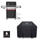 Weber Spirit EP-435 4-Burner Natural Gas Grill in Black with Sear Zone, Side Burner, and Grill Cover 1501569