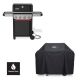 Weber Spirit SB-E-425 4-Burner Natural Gas Grill in Black with Sear Zone, Weber Works Compatibility, and Grill Cover 1501602
