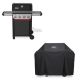 Weber Spirit SC-E-425 4-Burner Liquid Propane Gas Grill in Black with Sear Zone and Crafted Griddle Insert and Grill Cover 1501601
