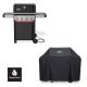 Weber Spirit SC-E-425 4-Burner Natural Gas Grill in Black with Sear Zone, Crafted Griddle Insert, and Grill Cover 1501603