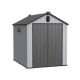 ALEKO 6 ft. W x 8 ft. D Outdoor Shed with Gable Roof 48 sq. ft. Resin OGSH6X8BLKG-HD
