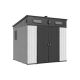 ALEKO 8 ft. W x 7 ft. D Outdoor Shed with Pent Roof 56 sq. ft. Resin OPSH8X7BLKG-HD