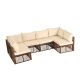 Unbranded 7-Piece Brown Wide Wicker Outdoor Patio Conversation Sectional Seating Set with Coffee Table and Beige Cushions DXSF-O505