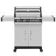 Royal Gourmet 4-Burner Propane Gas Grill with Side Burner with Glass Viewing Window, Cabinet Style, Silver SG5003S