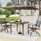 AECOJOY 3-Pieces Patio Dining Set, Outdoor Furniture with 2-Rocking Patio Chairs and 1-Square Patio Metal Table 16200-202GR-HD1