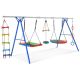 Bon Furni 5 in 1 Metal Frame Outdoor Swing Playset Small Kids with Climbing Ladder, Monkey Bar Swing and Swing Ring LTS0046C