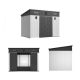 Unbranded Outdoor 10 ft W x7 ft D Storage Garden Plastic Resin Shed with Black Skillion Flat Roof,Vent,Door,Floor(70 sq ft.),Grey JY11302