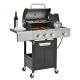 myhomore Propane Grill 3 Burner Barbecue Grill Stainless Steel Gas Grill with Side Burner and Cover for Outdoor BBQ, Camping BBQ-BK