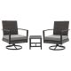 SUNVIVI 3-Piece Aluminum Outdoor Bistro Set with Gray Cushions ZHJ022GY-HD