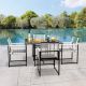 JEAREY Boston 3-Piece Metal Outdoor Dining Set of 2 2BSDCZY-3-Gray