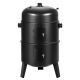 Unbranded Upgrade, Vertical 16 in. Steel Charcoal Smoker, Heavy-Duty Round BBQ Grill for Outdoor Cooking in Black SRCG20008N