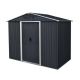 Boosicavelly 7.75 ft. x 4.3 ft. Outdoor Metal Storage Shed in Black with Sliding Door and Foundation (34 sq. ft. ) BOWWCSTG37B
