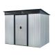 Boosicavelly 7.8 ft. x 5.7 ft. Outdoor Metal Storage Shed in White and Black with Transparent Plate (45 sq. ft. ) BOWWCSTG41W-B