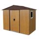 Boosicavelly 7.8 ft. x 4.3 ft. Outdoor Metal Storage Shed in Coffee with Window and Foundation (34 sq. ft. ) BOWWCSTG44CF