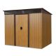Boosicavelly 7.8 ft. x 5.7 ft. Outdoor Metal Storage Shed in Coffee with Foundation, Transparent Plate (45 sq. ft. ) BOWWCSTG46CF