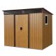 Boosicavelly 7.8 ft. x 5.7 ft. Outdoor Metal Storage Shed in Coffee with Window, Foundation (45 sq. ft. ) BOWWCSTG47CF