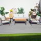 moda furnishings Rae 5-Piece Aluminum Outdoor Patio Conversation Set with Gray Cushions 2481TSTAST