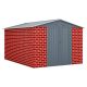 Mondawe 8 ft. W x 12 ft. D Red Galvanized Steel Frame Metal Shed With Double Door (96 sq. ft. ) MD-HG61M1381