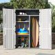 Sizzim 4.3 ft. W x 2.4 ft. Durable Resin Plastic Storage Shed with Metal Shelves MBP-405GP402