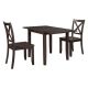 Unbranded 3 Pieces Solid Wood Extendable Outdoor Dining Set, Drop Leaf Breakfast Nook Set for Small Places, Espresso LV-649