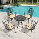 Willit Lily Black 5-Piece Cast Aluminum Outdoor Dining Set with 26.77 in. Round Table and Dining Chairs with Cushion SL-6047CZ4&1063