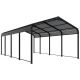 Sizzim 12 ft. W x 20 ft. D Eggshell Shaped Galvanized Steel Carport Car Canopy and Shelter, Black for Car and Tractor MBP-CP404BK01