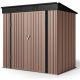 Lofka 6 ft. W x 4 ft. D Outdoor Storage Metal Shed with Double Lockable Doors for Backyard Outdoor, Brown (25.3 sq. ft. ) CC10-LB