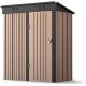 Lofka 5 ft. W x 3 ft. D Outdoor Storage Metal Shed with Double Lockable Doors for Backyard Outdoor, Brown 14.3 sq. ft. CC20-LB