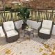 INMITOM 3-Piece Patio Wicker Conversation Set with Beige Cushions and Side Table HD1-FHB-D-Z01