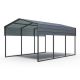 JimsMaison 10 ft. W x 15 ft. D x 8 ft. H Charcoal Roof Metal Carport JMWWCCPT02DGR