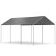 Unbranded 10 ft. W x 20 ft. D Outdoor Portable Carport Waterproof & UV Protected Garage Top Tarp Shelter Cover for Car, Boat, Grey YYCP0015GY