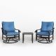 Unbranded 3-Piece Aluminum Swivel Outdoor Rocking Chair with Cushion Sand,Patio Conversation Set with Coffee Table,Garden,Backyard VQHWCS020LS-MVQ