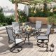 Unbranded Light Gray Iron Metal 4-Person Outdoor Dining Set With 37 in. Square Table, Number of 5 Pieces. VQHWZYQH-5-MVQ
