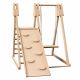YOFE 4-in-1 Foldable Playset Pine Indoor Jungle Gym Playset for Kids 2-6 with Interchangeable Swing, Slide and Rock Wall 6CXX1vW2644P233324v7KLU-PlaySet4